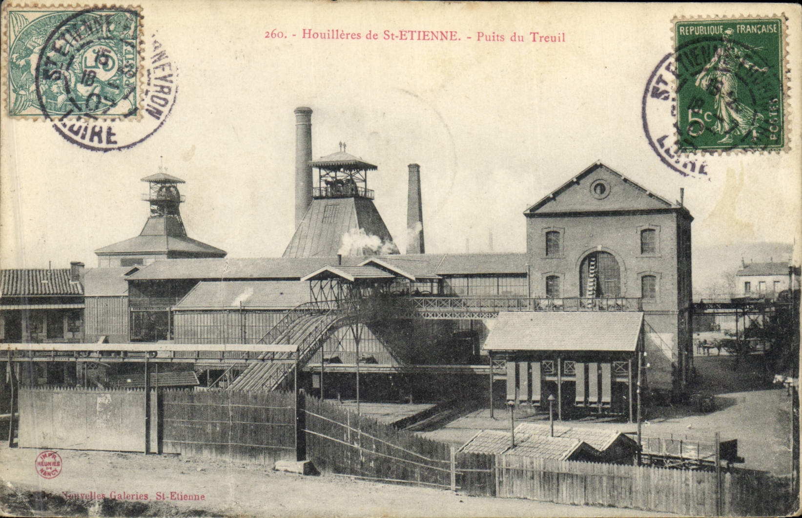 CPA Mine Mines Houilleres de Saint Etienne Puits du Treuil