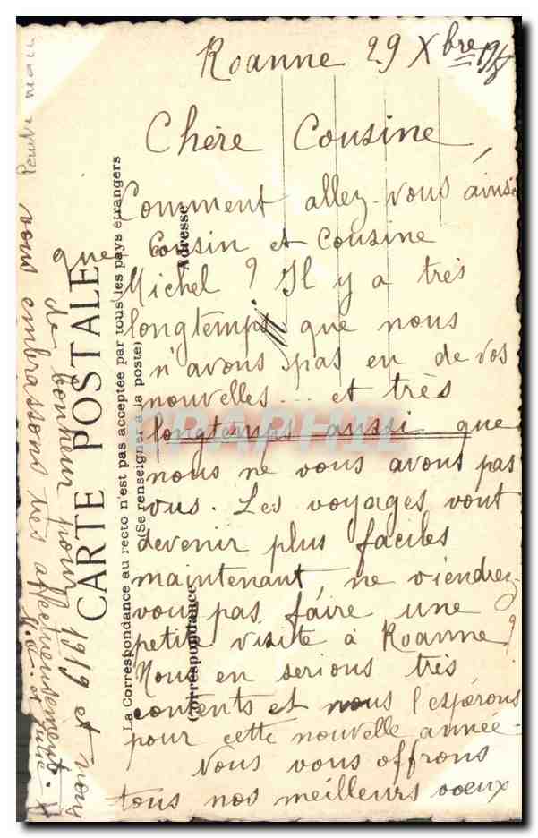 Fille et chien — Bonne Année — éditeur 'Bureau de la Poste' n° 6119 — Achterkant