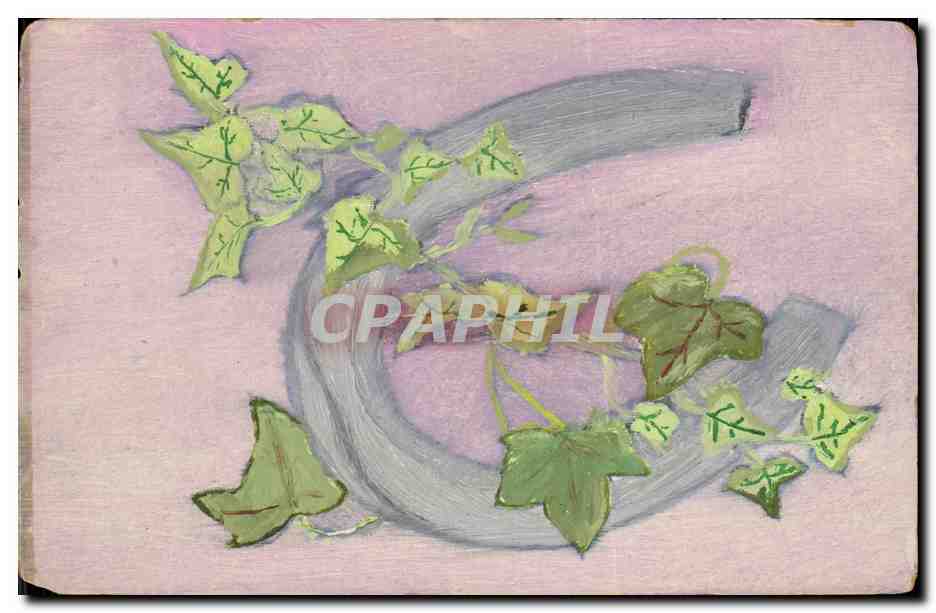 CPA Fantaisie (dessin a la main) Fleurs Fer a cheval