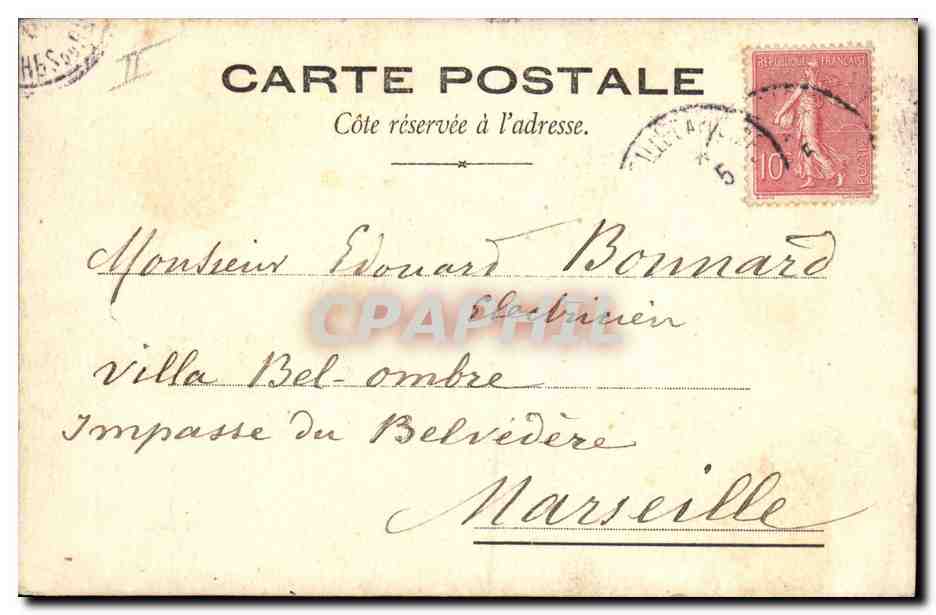 CPA Fantaisie (dessin a la main) Paysage — Rückseite