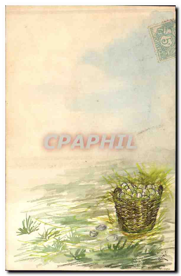 Korb mit Schalen — Aquarellzeichnung — Verlag Riri