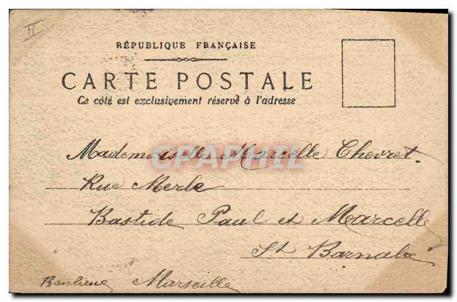 Fleurs — Carnations et violettes — Carte postale française — Verso