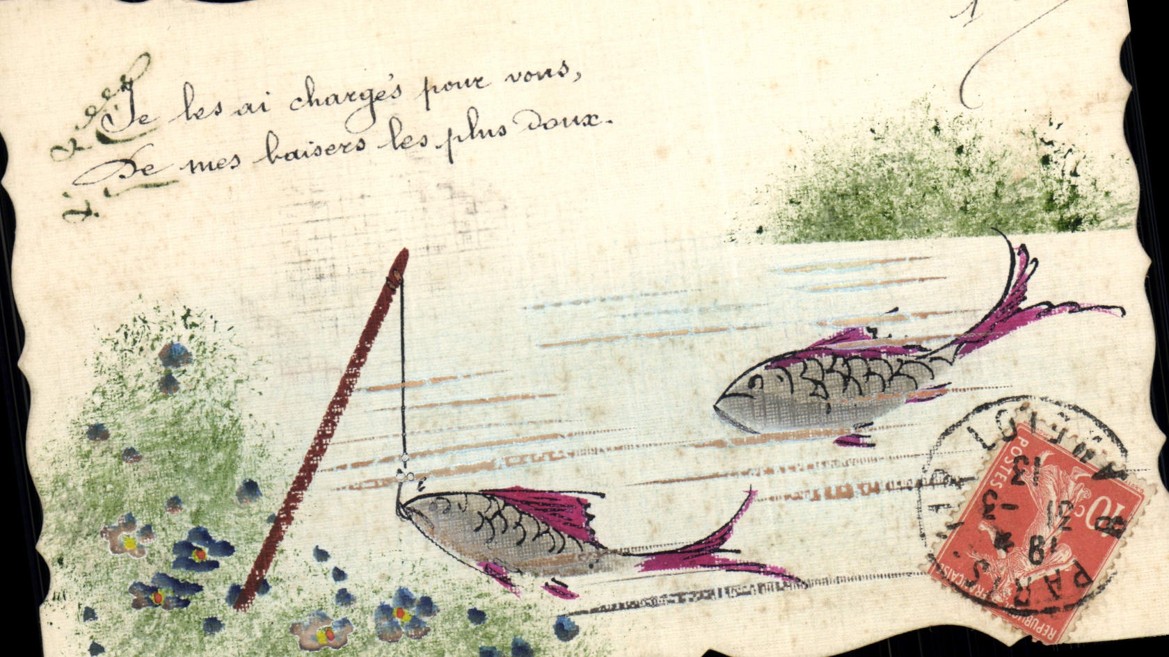 Angeln mit der Angel — zwei gefangene Fische — Verlag E.M.E.