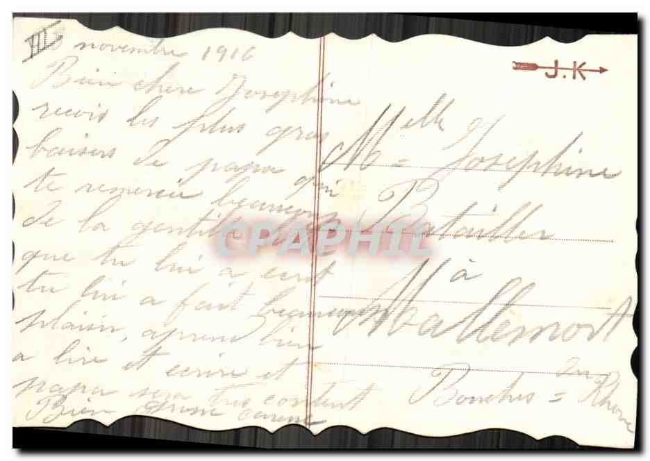 Poissons et voiliers — Carte postale décorée de pensées — éditeur non visible — Verso