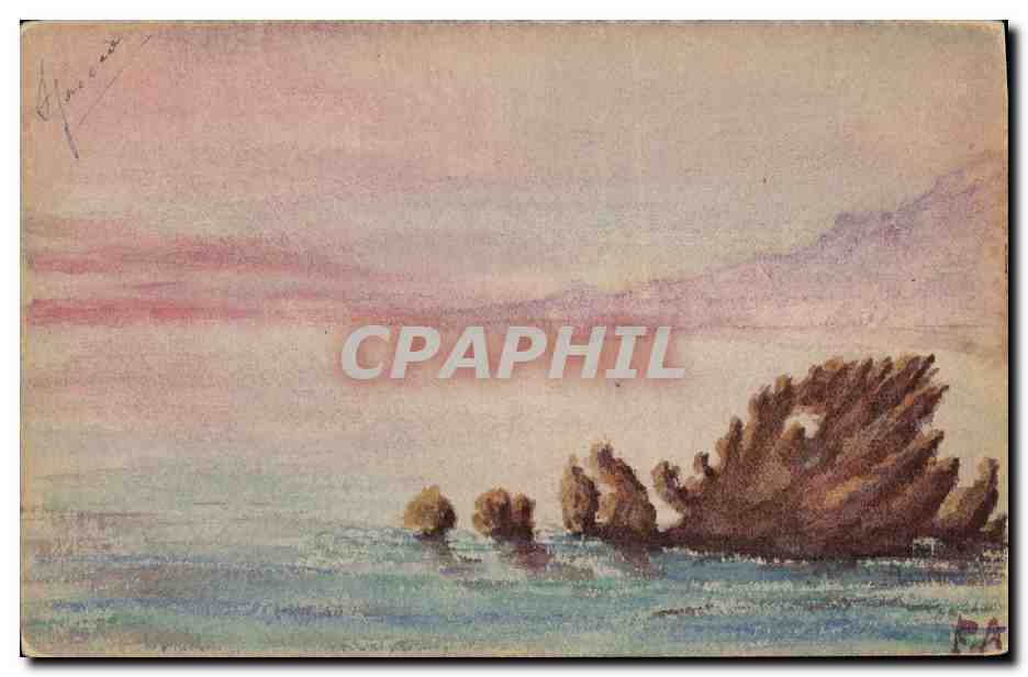 Sonnenuntergang über das Meer — maritimer Landschaft — Verlag A. Forbe Blan, Nr. A