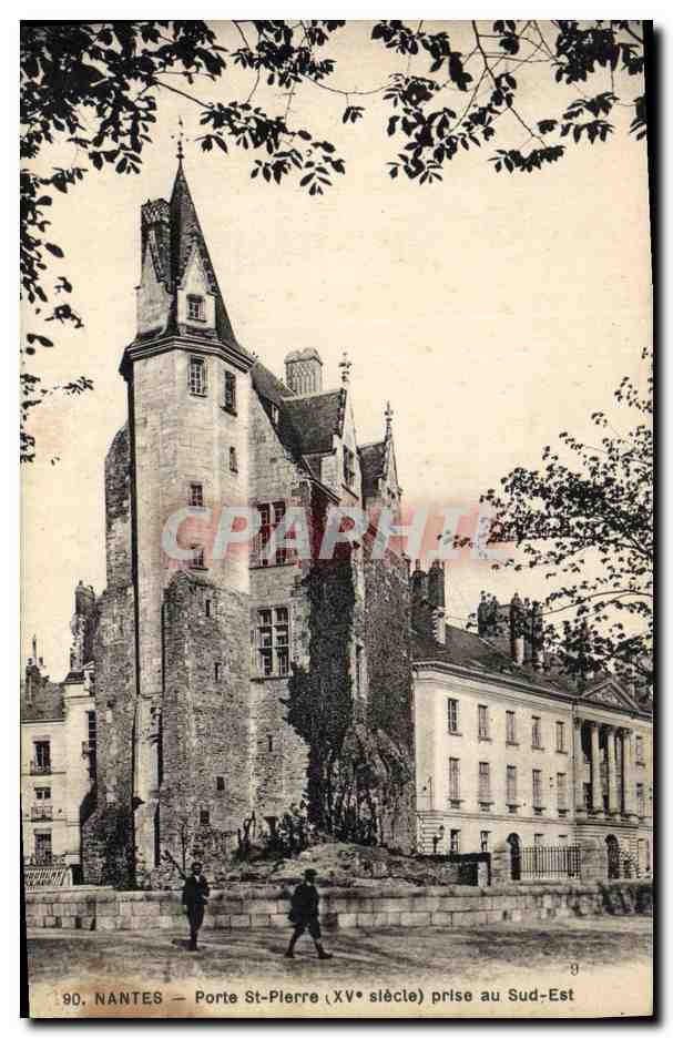 CPA Chateau Nantes Porte St Pierre prise du sud Est