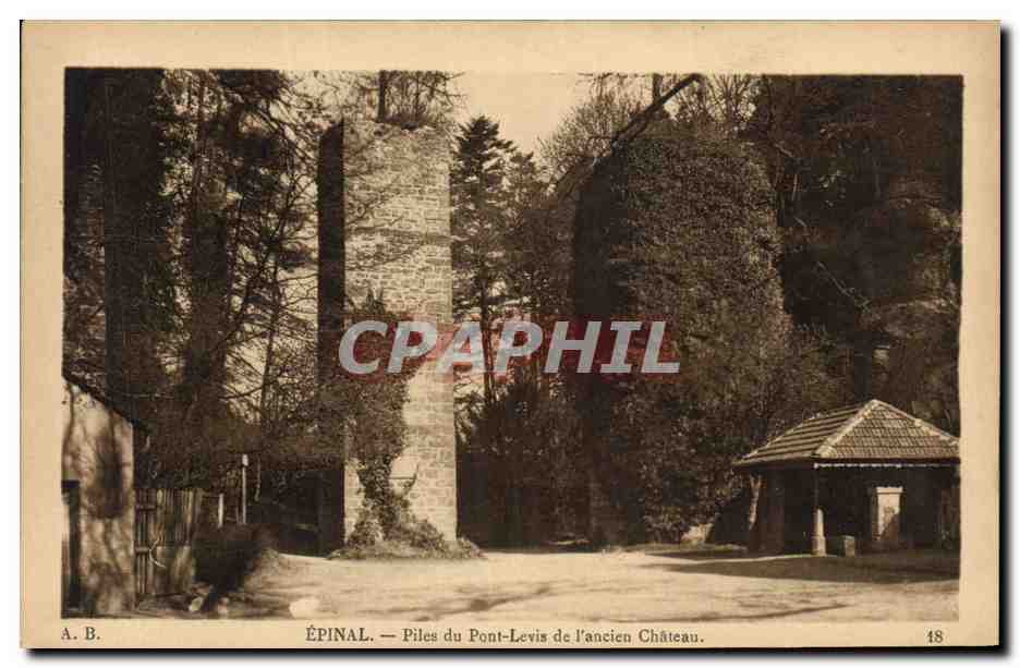 CPA Chateau Epinal Piles du Pont levis de l'ancien chateau