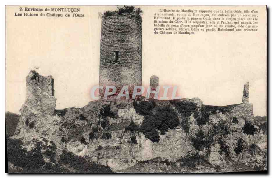 CPA Chateau Environs de Montlucon Les ruines du chateau de l'ours