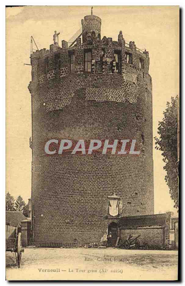 CPA Chateau Verneuil La tour grise