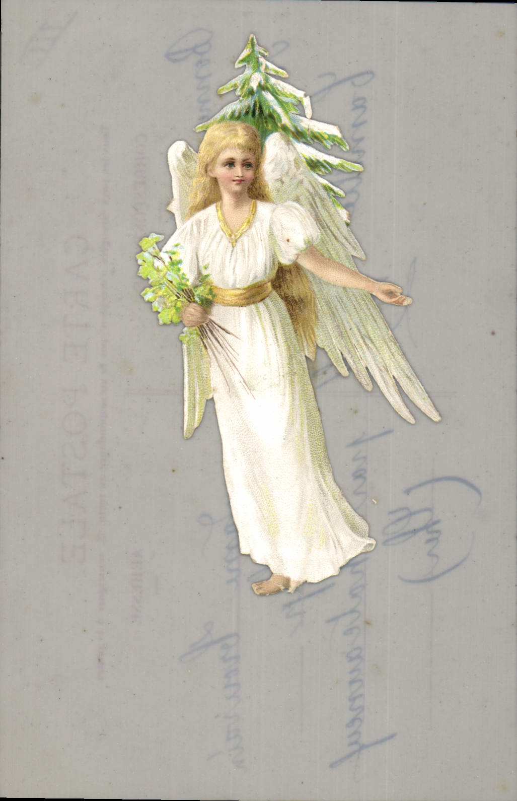 Ange avec sapin — carte postale de Noël — éditeur Carte Postale