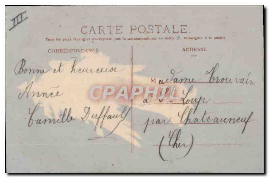 Ange avec sapin — carte postale de Noël — éditeur Carte Postale — Verso