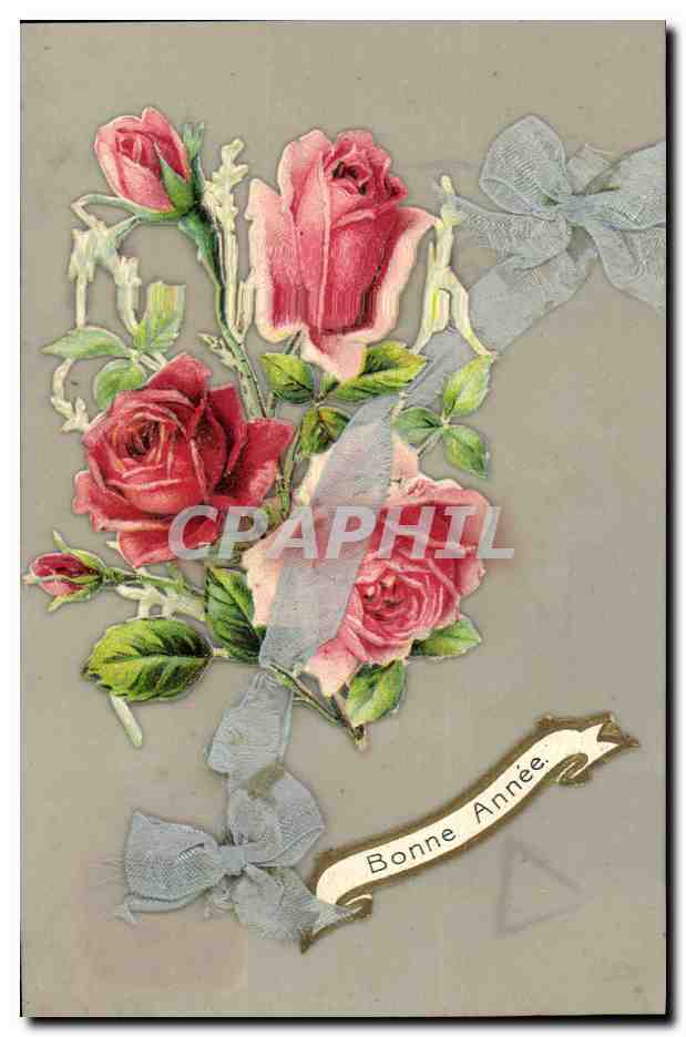 Bouquet de rosas — Feliz Año — editor desconocido, número de serie no visible