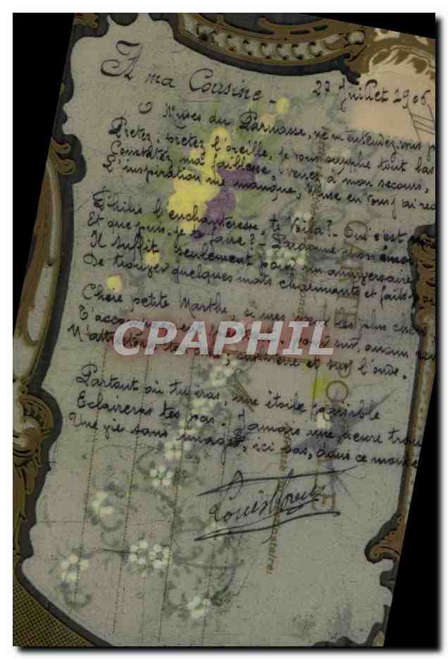 Oiseau et fleurs — carte postale décorative — éditeur inconnu — Reverso