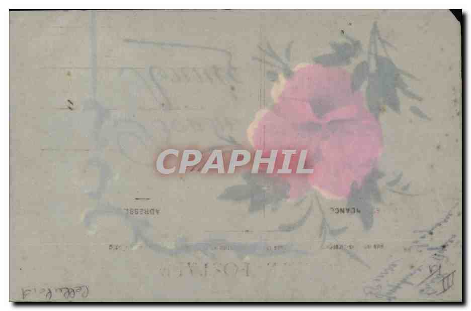 CPA Fantaisie Carte transparente Fleurs  — Verso