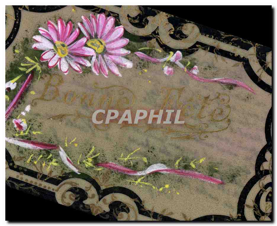 Fleurs et texte décoratif — 'Bonne Fête' — Carte postale