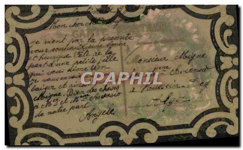 Fleurs et texte décoratif — 'Bonne Fête' — Carte postale — Reverso