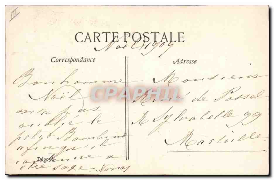 Père Noël et enfant — scène de Noël — éditeur ELD, n° 103 — Verso