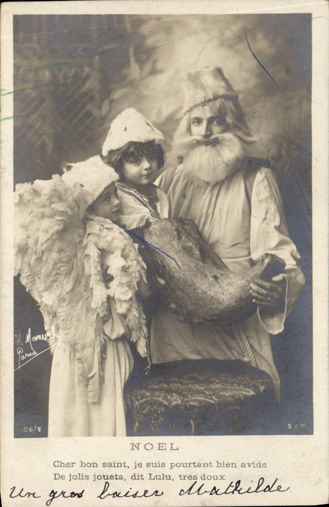 Noël — Père Noël et enfants — H. Manuël, Paris, n° 106/2