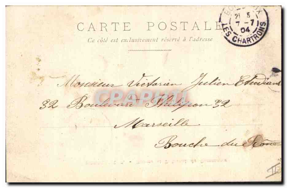 CPA Bordeaux Bourse et Tribunal de Commerce Tramway  — Verso