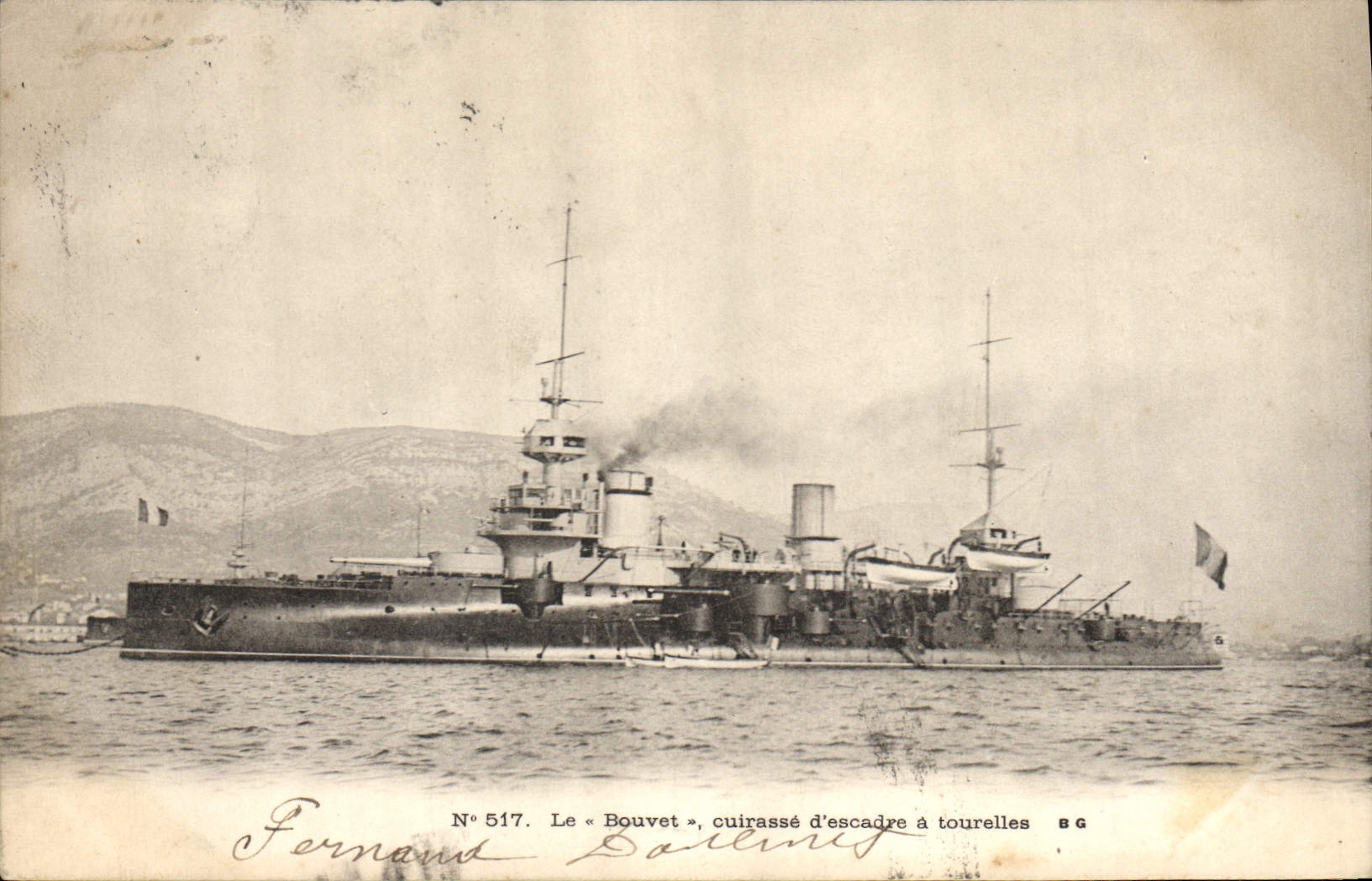 Le « Bouvet », cuirassé d'escadre à tourelles — N° 517 — Fernand Dalliné