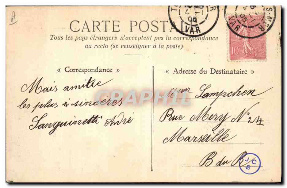 CPA Bateau de Guerre Brennus Cuirasse a toute vitesse — Verso