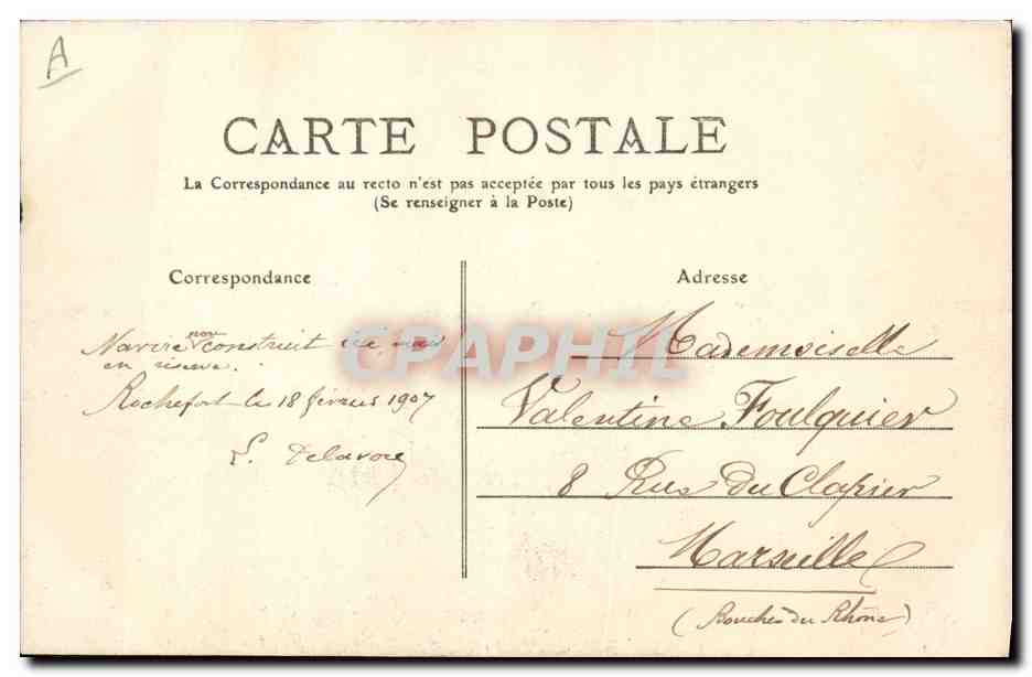 ROCHEFORT-sur-MER — Arsenal — "Le Bugeaud" Croiseur — Reverso