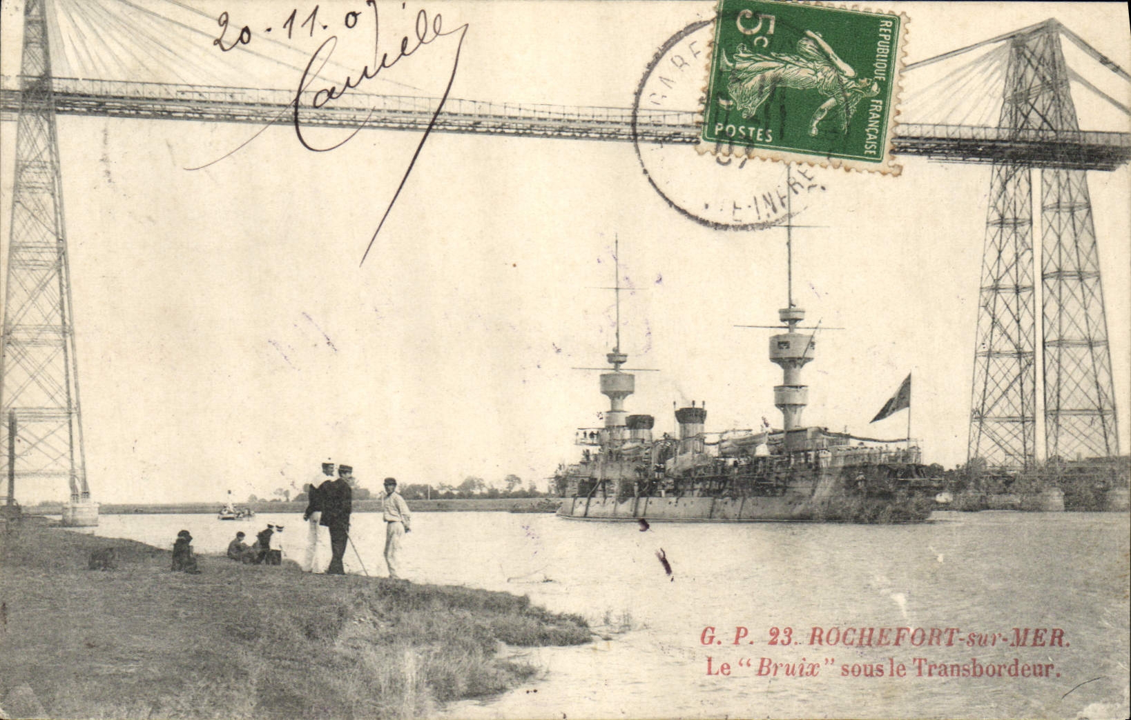 Le "Bruix" sous le Transbordeur — Rochefort-sur-Mer — G.P. 23