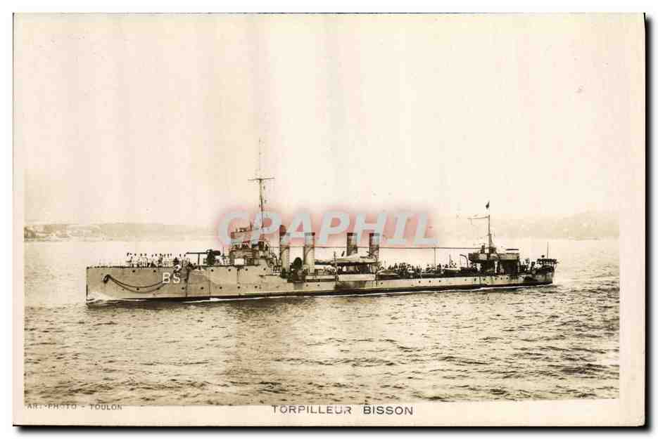 CPA Bateau de Guerre Torpilleur Bisson 