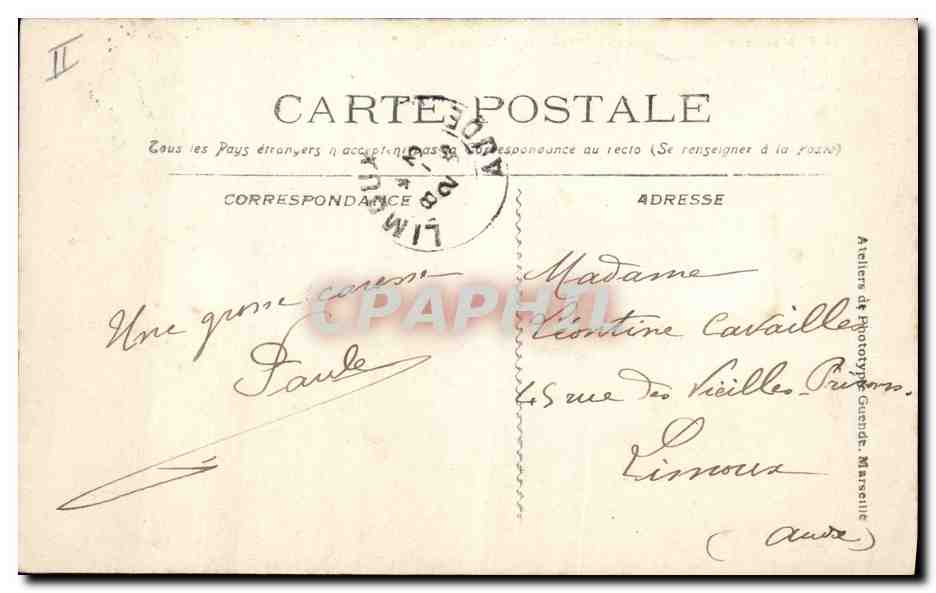 CPA Bateau de Guerre Bouvet Cuirasse d'escadre — Verso