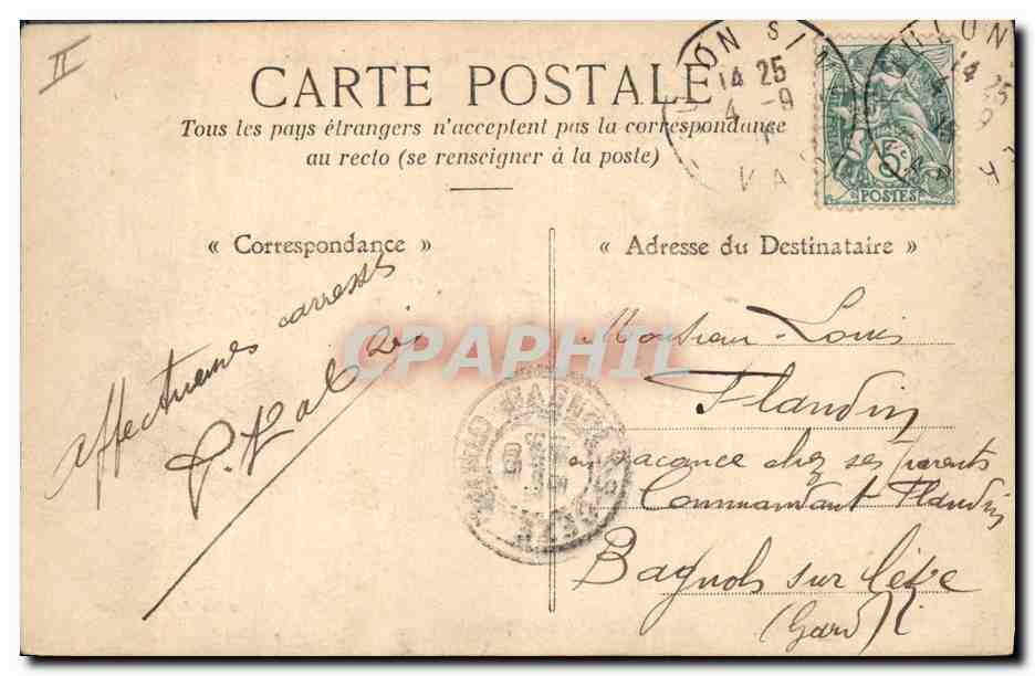 Bouvet — Cuirassé d'Escadre — Collection A. Conflurier — Verso