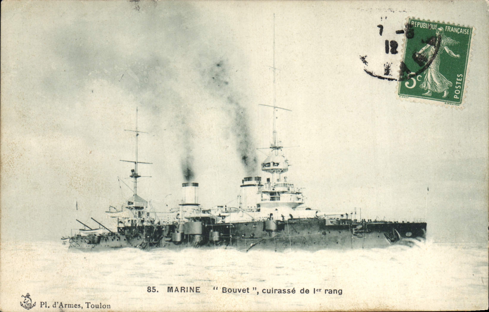 Marine "Bouvet", cuirassé de 1er rang — Pl. d'Armes, Toulon — n°85