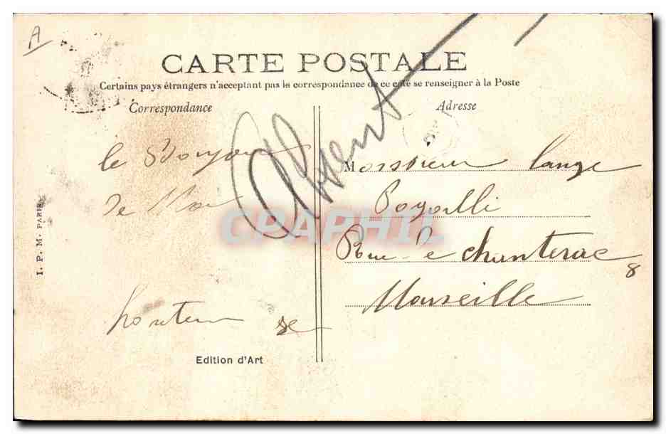 Marine "Bouvet", cuirassé de 1er rang — Pl. d'Armes, Toulon — n°85 — Reverso
