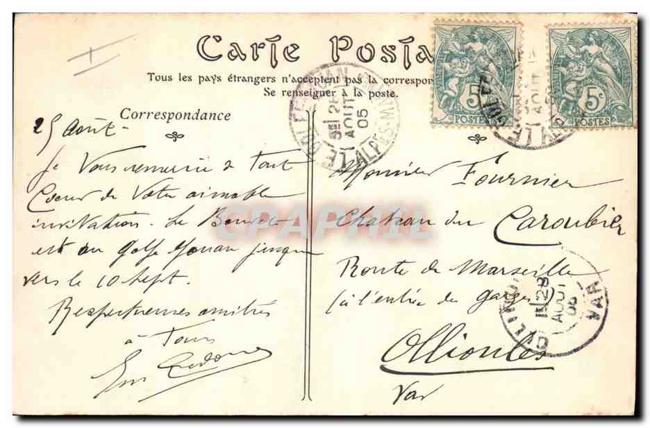 CPA Bateau de Guerre Le Cuirasse Bouvet — Verso