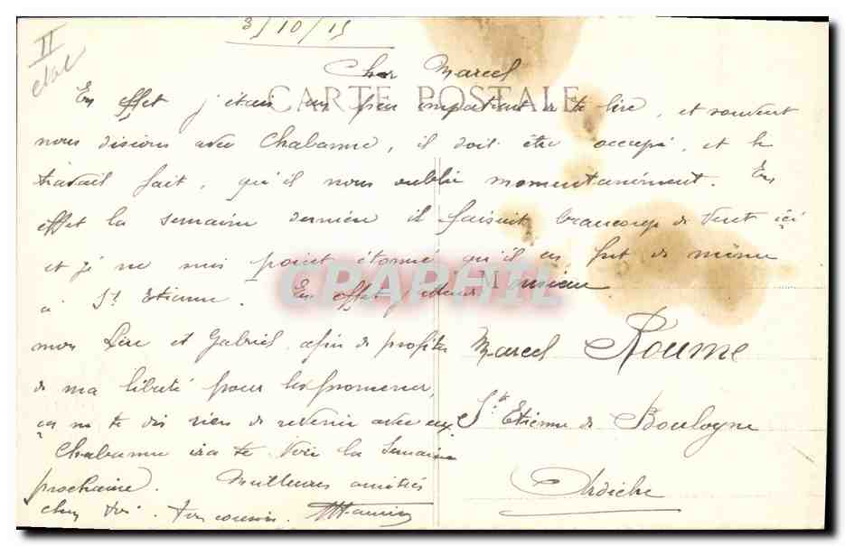 CPA Bateau de Guerre Brennus Cuirasse — Verso