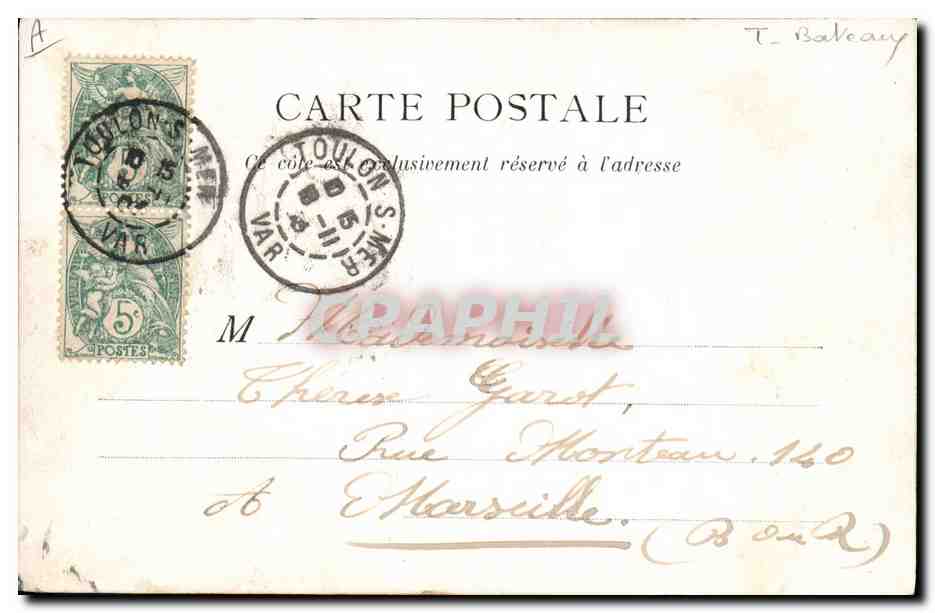 Le Bouvet — cuirassé d'escadre — A. Couturier, phot. éd. Toulon — Verso