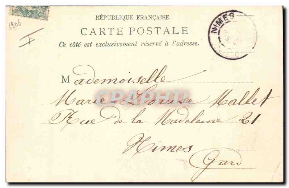 CPA Prefecture Avignon — Verso