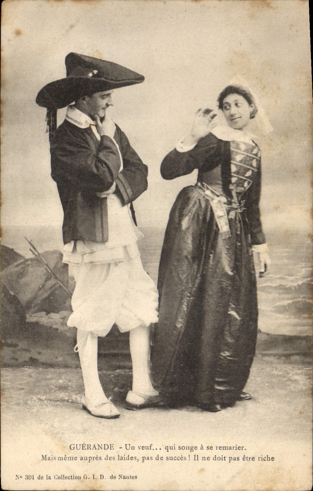 CPA Folklore Guerande Un veuf qui songe a se remarier