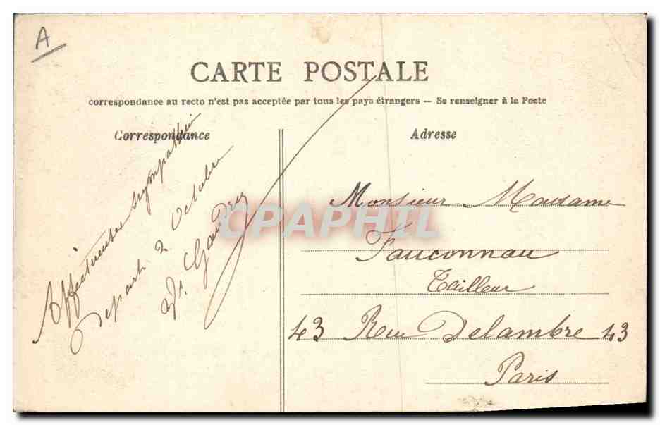 CPA Folklore Les confettis Costumes de Scaer Bretagne — Verso