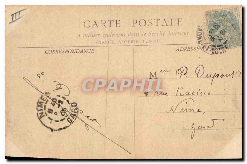 CPA Folklore Charollaise — Verso