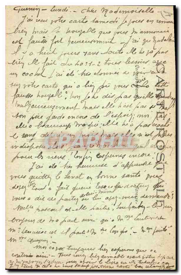 CPA Folklore Jeune homme de Baud  — Verso
