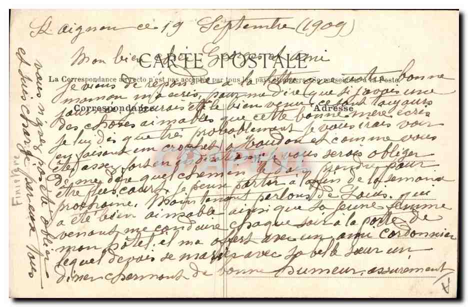 CPA Folklore Jeune homme de Saint Thegonnec — Verso