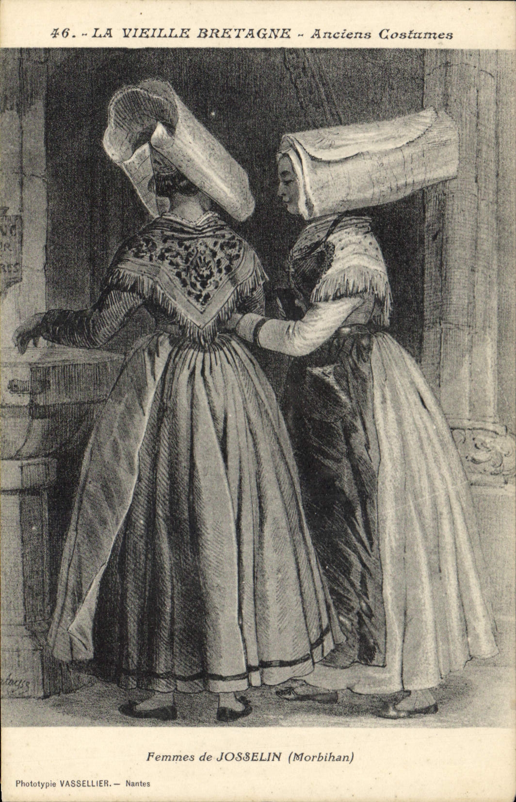 CPA Folklore La Vieille Bretagne Femmes de Josselin Morbihan