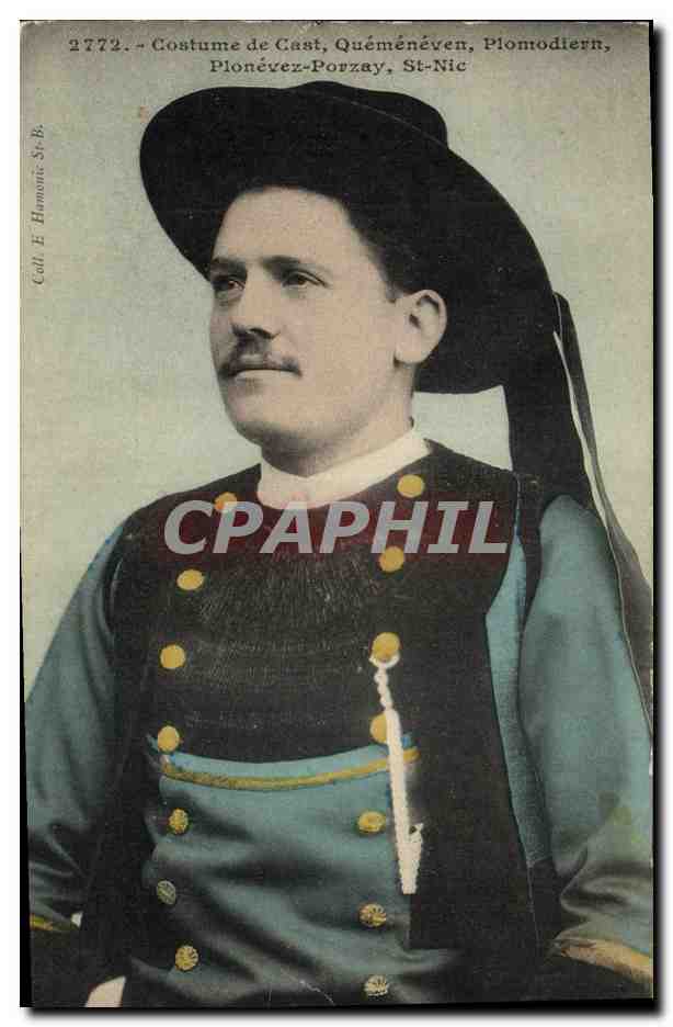 CPA Folklore Costume de Cast Quemeneven Plomodiern Plonevez Porzay St Nic 