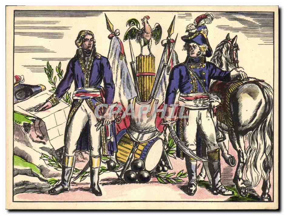 CPA Militaria Les generaux Hoche et Kleber Wissembourg Strasbourg