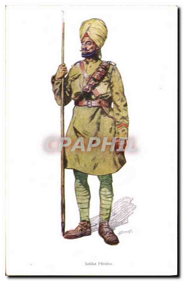 CPA Militaria Soldat Hindou Publicite Phosphate de Fer Leras 