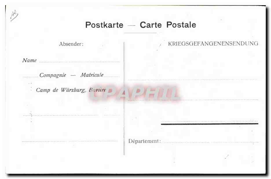 CPA Militaria Vers la France Letessier — Verso