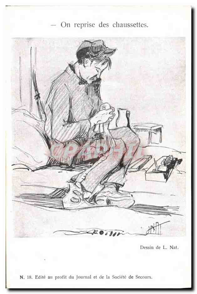 CPA Militaria On reprise des chaussettes Nat