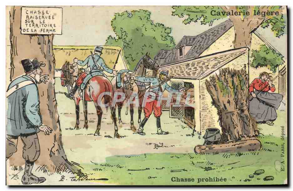 Chasse prohibée — Cavalerie légère — E.A. Paris, déposé