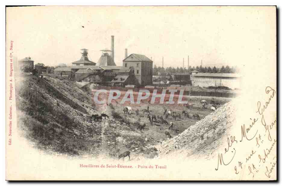 CPA Mine Mines Houilleres de St Etienne Puits du Treuil Chevaux
