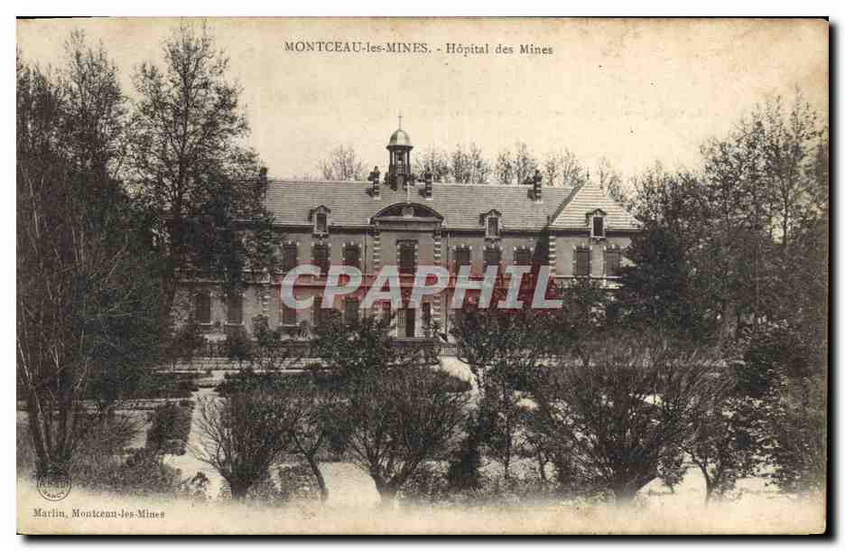 CPA Mine Mines Montceau les Mines Hopital des Mines